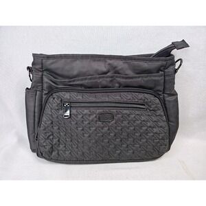 Lug Shimmy Crossbody Shoulder Bag Purse‎ Nylon RFID Blocking Gray No Strap!